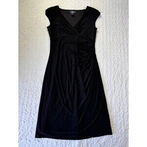 American Living Black Vneck Fitted Bodycon Dress size 6